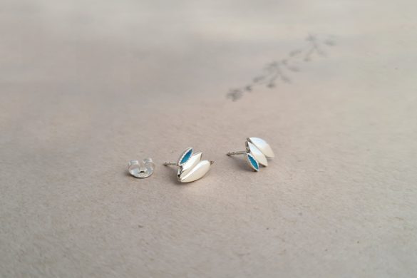 Marielle Girardin, boucles d'oreilles argent feuilles