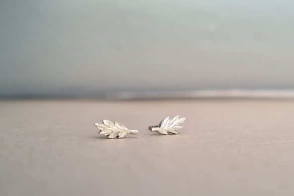 Marielle Girardin, boucles d'oreilles argent feuilles